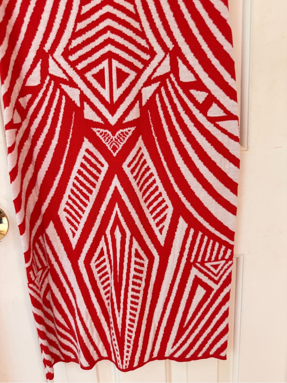 Gianni Bini woven knit tank midi dress, Red and White Bodycon Fit, Sz M - Picture 5 of 15